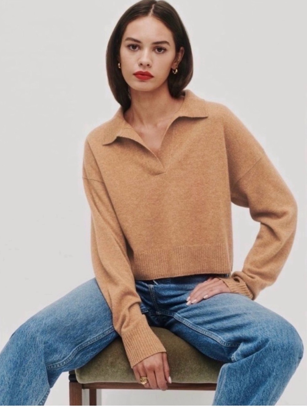 Reformation Cashmere Sweater- Camel